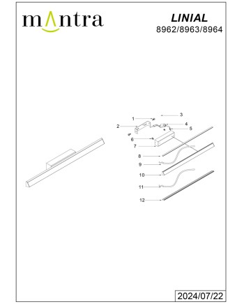 LINEAL * PLAFÓN LED 22W - PINTURA ORO
